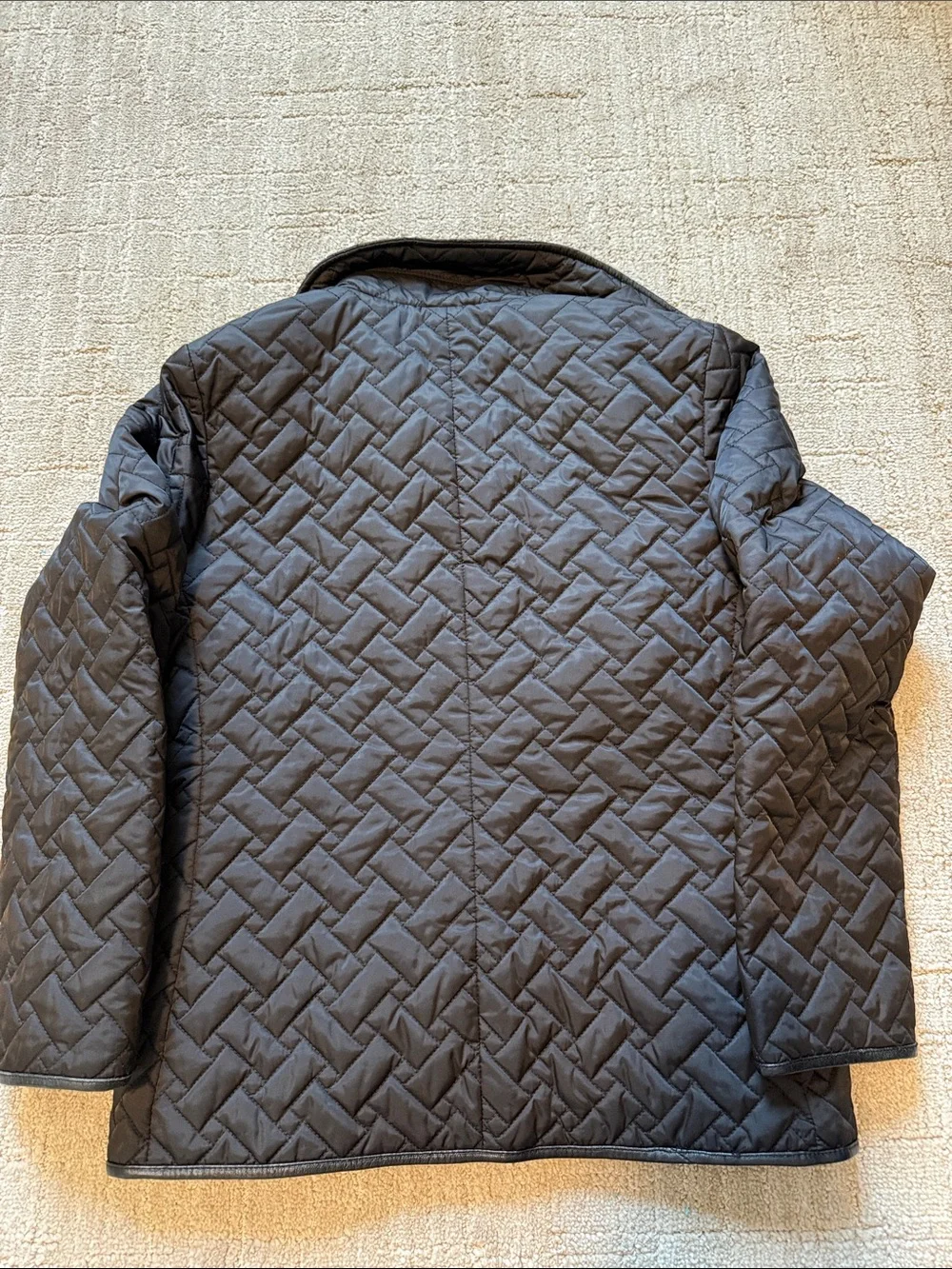 Cole Haan black quilted coat jacket size 6P